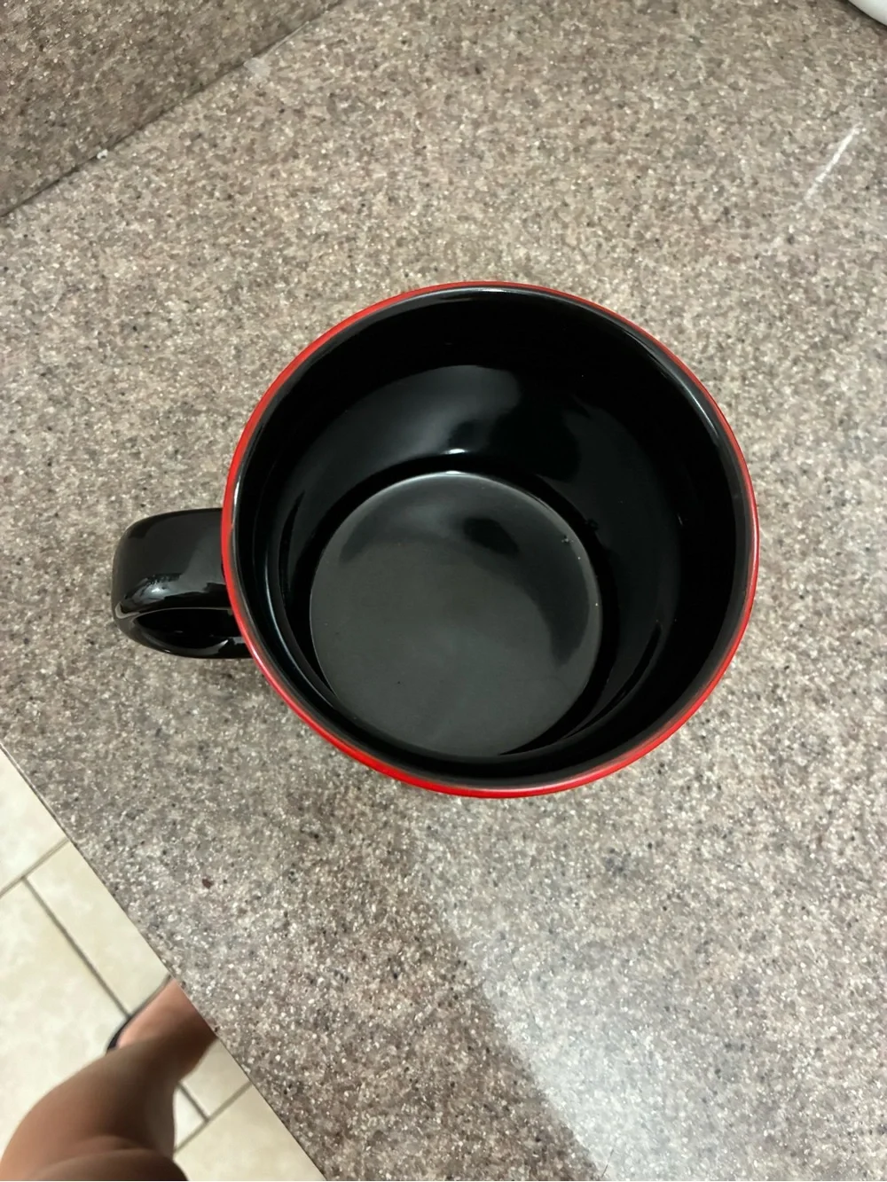 Stranger Things Black Ceramic Mug with Red Accent